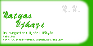 matyas ujhazi business card